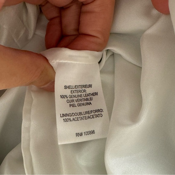 Worth New York White Genuine Leather Skirt - 8 - Picture 3 of 3